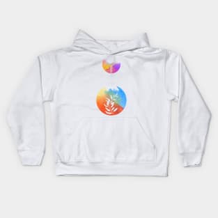 FLOWER CIRCLE WATERCOLOR Kids Hoodie